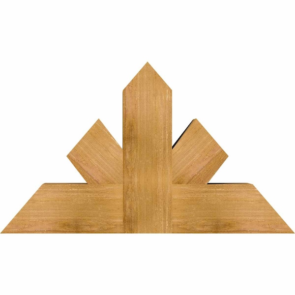 Ekena Millwork Saratoga Rough Sawn Timber Gable Bracket, Western Red Cedar, 36"W x 21"H x 6"D x 6"F, 14/12 Pitch GBW036X21X0606SAR00RWR - main